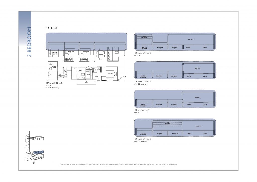 Uber 388 3 Bedroom Type C3 Floor Plan